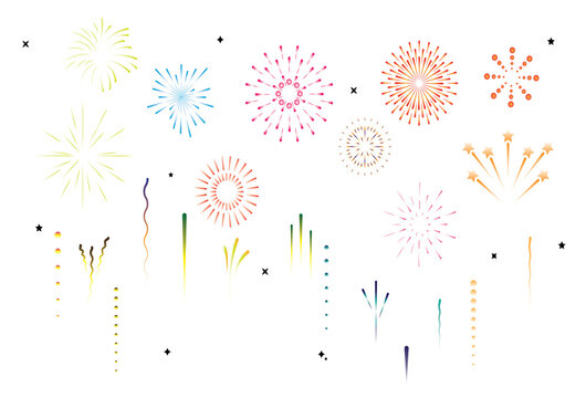 Images designed using a vector editor bring objects together into a single piece Designed to be stacked in the same size The pattern is of good quality Fireworks come in a variety of styles and colors