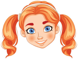 Vector illustration of a smiling young girl