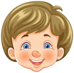 Deurstickers Vector graphic of a smiling young boy's face © GraphicsRF