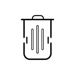 trash icon in modern style and line art style