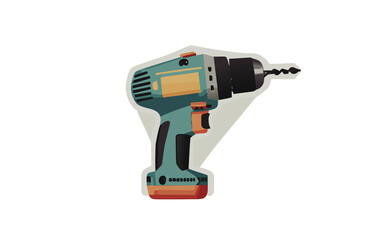 illustrazione di trapano, avvitatore alimentato a batterie