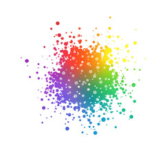 Rainbow Colored Dot on transparent Background