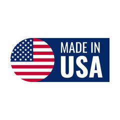 Made in USA logo on a white background. Vector.