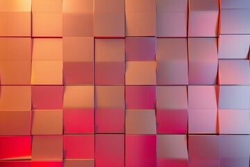 Abstract background with cubes in pink and orange gradient