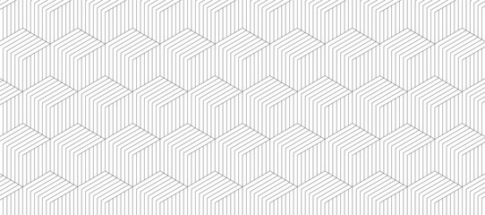 幾何学 抽象 白 グレー 六角形 ストライプ 背景 - obrazy, fototapety, plakaty