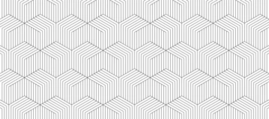 Keuken spatwand met foto 幾何学 抽象 白 黒 六角形 ストライプ 背景 © Naoki Kim