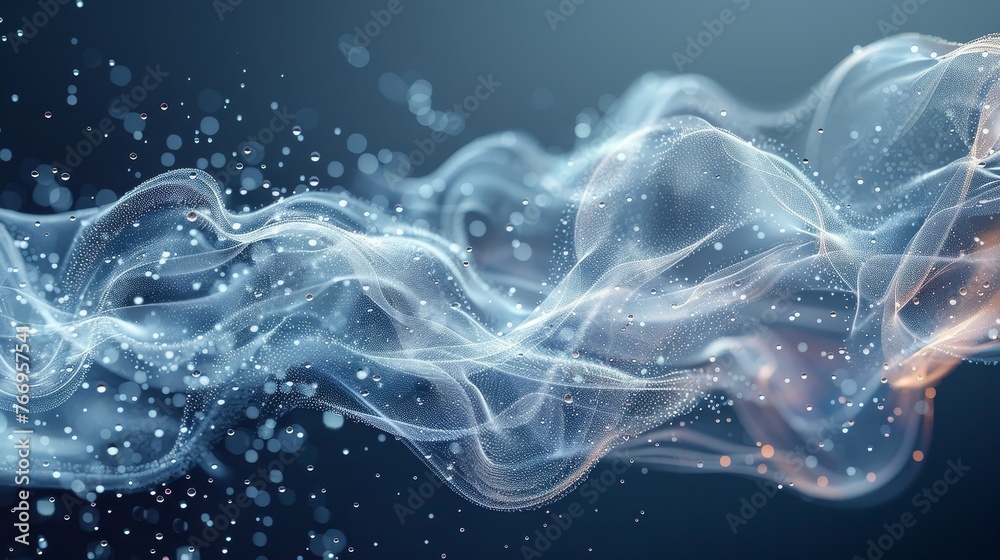 Aufkleber Abstract light effect blowing from an air conditioner, purifier, or humidifier. Dynamic blurred motion flow in an isometric view.