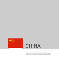 China flag background. State patriotic chinese banner, cover. Document template with china flag on white background. National poster. Business booklet. Vector illustration, simple laconic design
