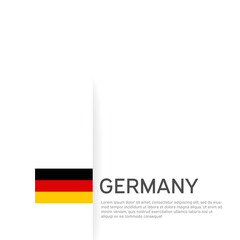 Germany flag background. State patriotic german banner, cover. Document template with germany flag on white background. National poster. Business booklet. Vector illustration, simple laconic design
