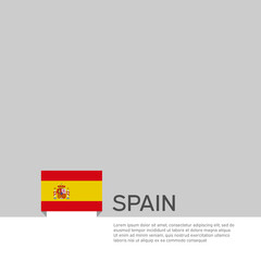 Spain flag background. State patriotic spanish banner, cover. Document template with spain flag on white background. National poster. Business booklet. Vector illustration, simple laconic design