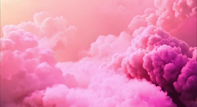 abstract clouds among pink mist footage