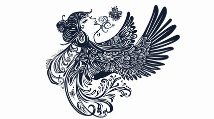 Sirin - half-woman half-bird in Russian myths