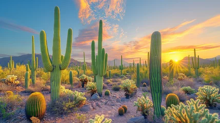 Photo sur Plexiglas Arizona Cacti in the desert.