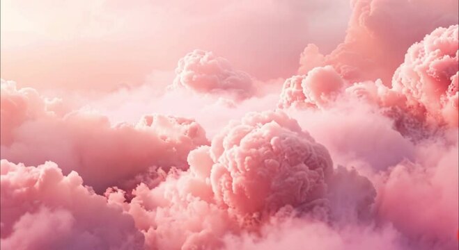 abstract clouds among pink mist footage