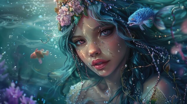 beautiful illustration of a mermaid