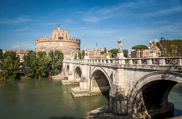 View of the Castel Sant'Angelo in Rome, Italy. - 766961971