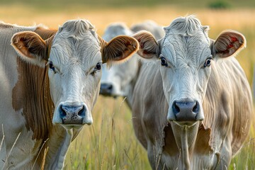 American Brahman cows, cows in a farm