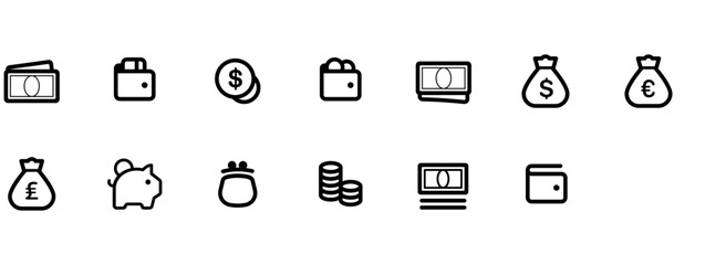 Set of Cash icons