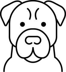 Pet dog line icon vector illustration