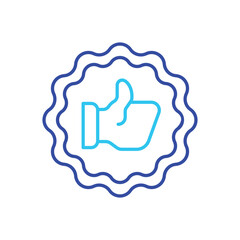Blue Line Thumbs Up vector icon
