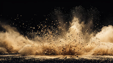 An abstract backdrop adorned with splashes of gleaming golden sand
