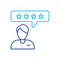 Blue Line Customer Review vector icon