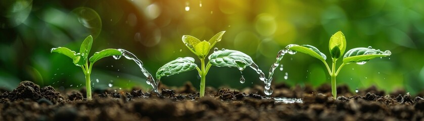 Reducing water consumption through efficient irrigation techniques - obrazy, fototapety, plakaty