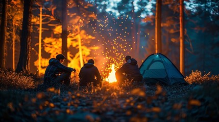 Spending time outdoors camping and reconnecting with nature