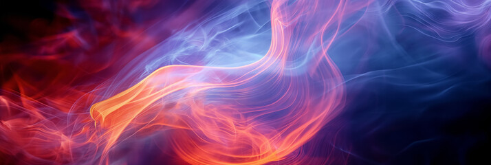 Vivid abstract smoke in red and blue.