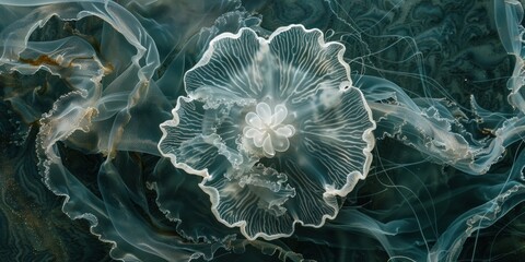 Ethereal Jellyfish Underwater Scene