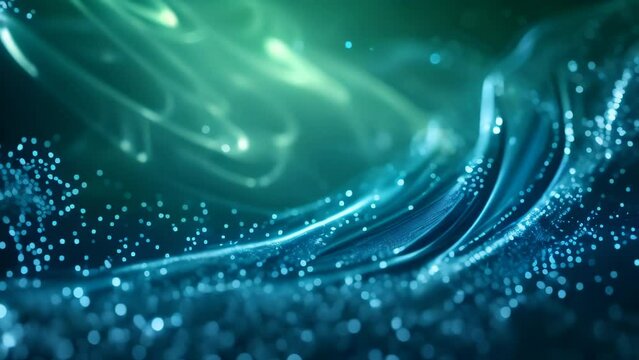 Blue and green flowing light. 4k video