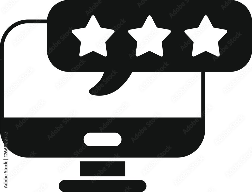 Poster online content rating icon simple vector. pc display click. change rates