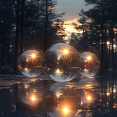 Mystical orbs, full of secrets, reveal chapters of a larger story with every toss, merging fitness and creativity for all who partake (3D Render, Silhouette lighting, Vignette)