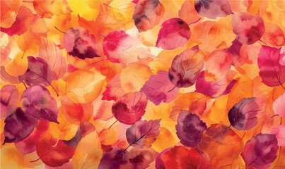 Fototapeta na wymiar watercolor autumn leaves background