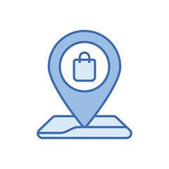 Blue Line Location Pin vector icon