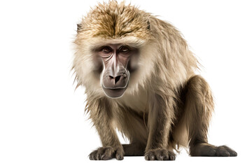 Obraz premium Close Up of Monkey on White Background. On a Clear PNG or White Background.