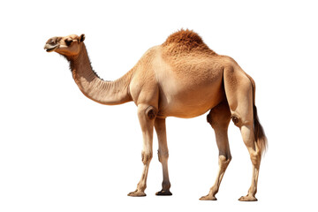 Camel Standing on White Background. On a Clear PNG or White Background.