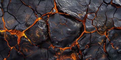 Organic Texture of Cracked Lava Field