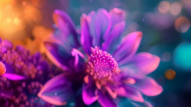 Colorful flower background. 4k video