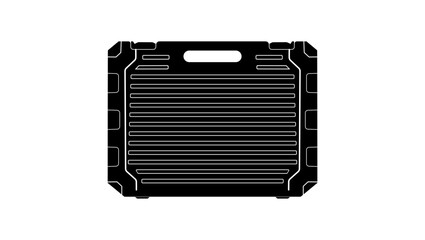 Fototapeta premium Outdoor hand tool box, black isolated silhouette