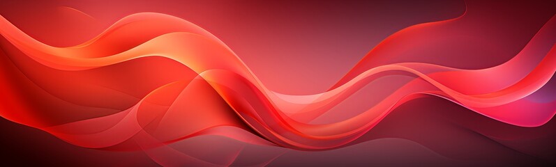 Red gradient wave background - obrazy, fototapety, plakaty