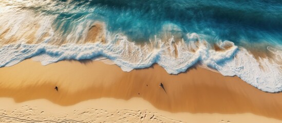 abstract sand beach from above - obrazy, fototapety, plakaty