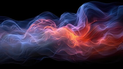 Obraz premium Abstract multicolored smoke on a black background