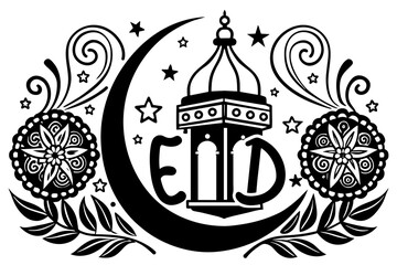 beauty-element-eid-mubarak-doodle-vector