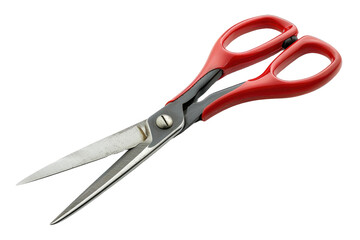 Obraz premium Red Scissors on White Background. On a Clear PNG or White Background.