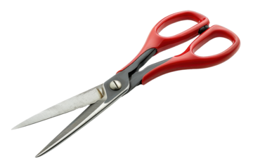 Red Scissors on White Background. On a Clear PNG or White Background.