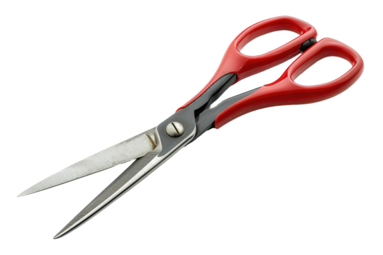 Red Scissors on White Background. On a Clear PNG or White Background. - Powered by Adobe