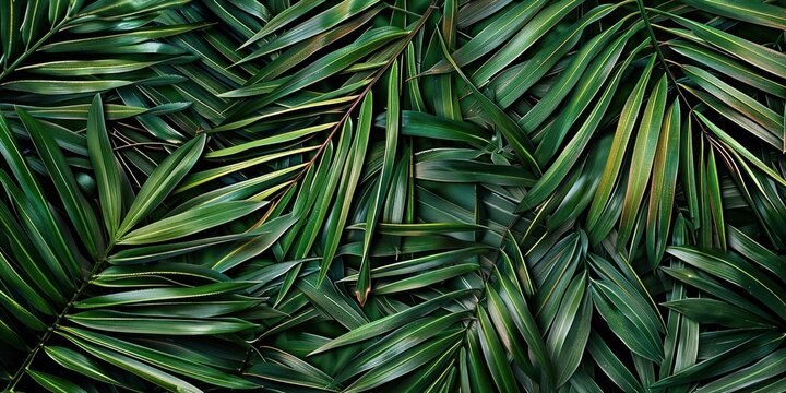 Green Organic Texture of Palm Leaves