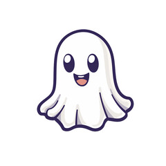 A cartoon ghost with a big smile on its face