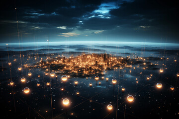 Naklejka premium Multiple Earth planets in multiverse. Concept of another world.